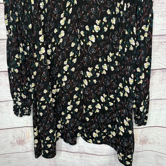 Jessica Simpson Floral Crinkle Fabric Crochet Lace Long Sleeve Top Size 3XL Plus - Picture 6 of 16